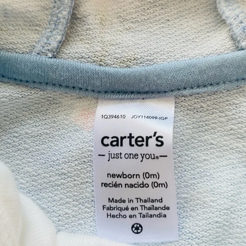 CARTER’S 2 PIECE SET BLUE WHITE NEWBORN